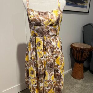 Maggy London Yellow Floral Dress | Size 8